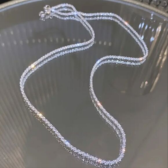 925 silver sparkling Chain Necklace - Picture 5 of 13